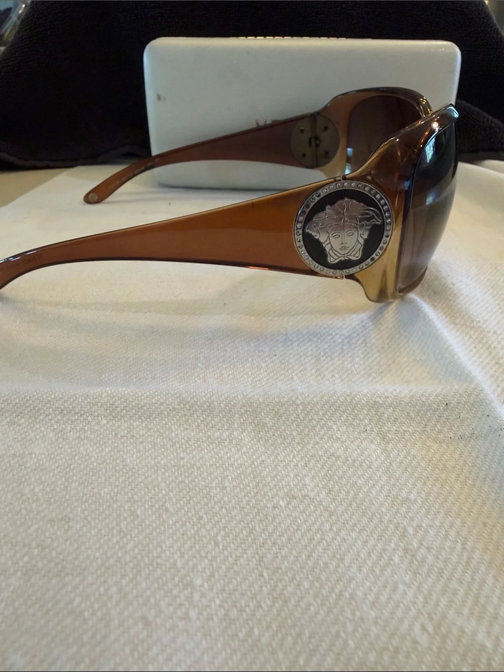 Versace Women's Brown Amber Gradient Oversized Sunglasses